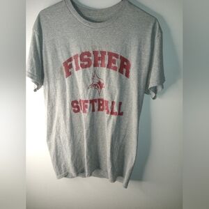 Fisher Gray and Red Softball T-Shirt
